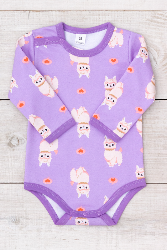 Боді ясельний для дівчинки (з довгим рукавом)